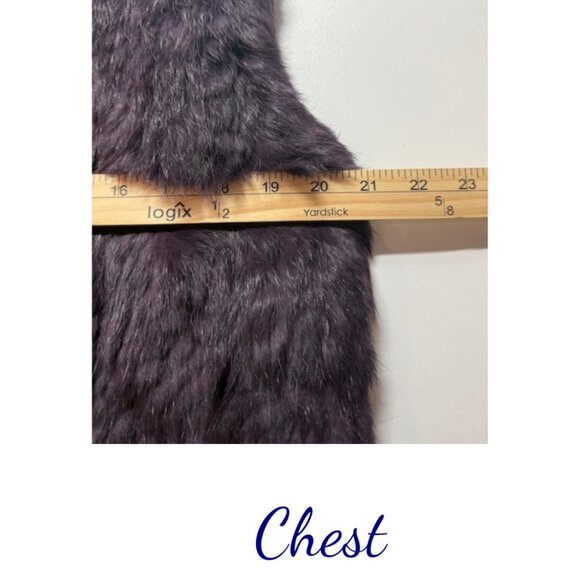 Bagatelle Purple Rabbit Fur Vest Women’s with Hook Closure - Picture 7 of 8